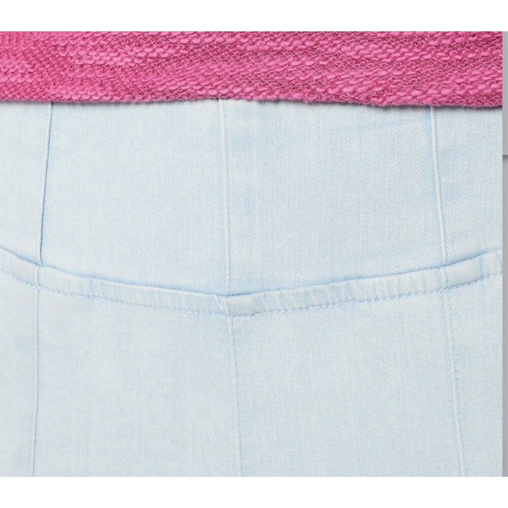 Belle by Kim Gravel Tall TripleLuxe Denim Cropped Traveler Jean Sz 14 Rinse Wash - Picture 3 of 5